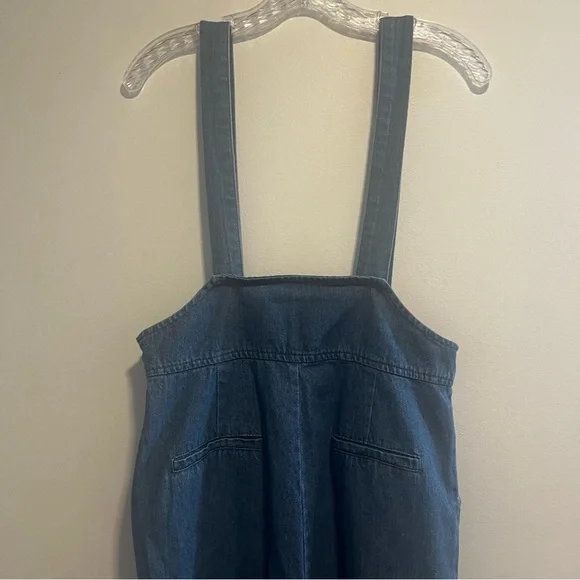 LE LIS Denim Jean Wide Leg Overalls - Picture 7 of 14